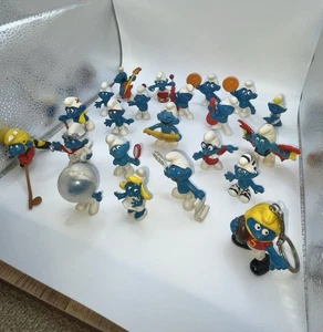 Vintage Schlümpfe Konvolut 22 Schleich Peyo 2" Figuren 70’er-80’er inklusive Schlumpfine - Bild 1 von 18