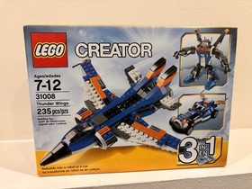 LEGO Creator 31008 Thunder Wings NEW 3-in-1 Jet Airplane Roadster Car Robot Mech