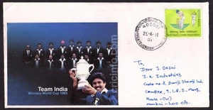 INDIA 2011 EQUIPO INDIA DE 1983 COPA MUNDIAL DE CRICKET CUBIERTA PRIVADA USADA COMERCIALMENTE - Imagen 1 de 5