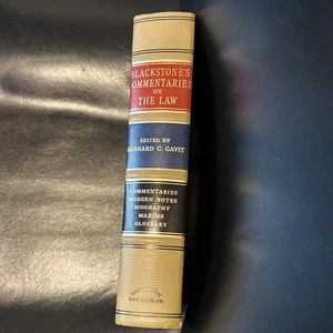 Blackstone's Commentaries on The Law Modern Notes Maxims Biography Gavit - Picture 1 of 6