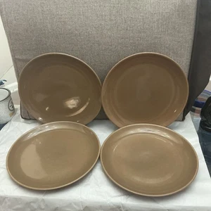 Set Of 4 Russel Wright Designed For Iroquois Casual China Brown Plates - Picture 1 of 7