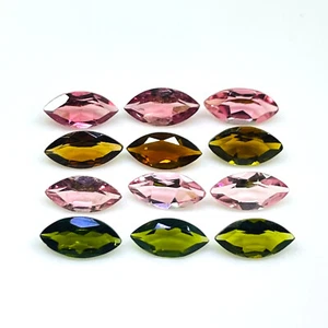 VVS 16 Pcs Natural Tourmaline 7x3.5mm Marquise Cut Loose Untreated Gemstones Lot - Picture 1 of 10