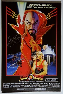 SAM J JONES Signed Large 20x30 FLASH GORDON Canvas Movie Poster w/ Photo Proof - Picture 1 of 5