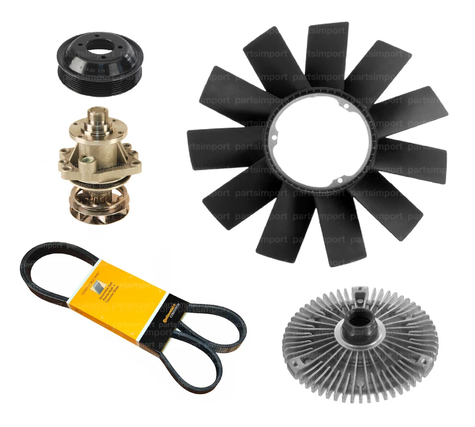 Hoja del ventilador de refrigeración + embrague + bomba de agua + polea + kit de correa de transmisión para BMW E46 E39 Foto 1 de 1