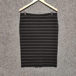 Sussan Womens Skirt Size S Small Black Striped Straight Stretch Elastic Waist - Picture 1 of 10