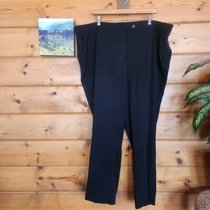 Pantaloni eleganti dritti Investments neri elasticizzati pantaloni da carriera taglie forti 24 X28" - Foto 1 di 9