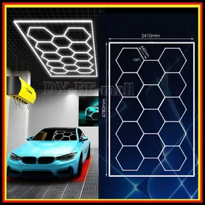 Lampada LED esagonale 14 tubi officina garage parete soffitto luce illuminazione DE - Foto 1 di 21