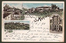 SAN MARINO. 1898. RICORDO DELLA REP. DI SAN MARINO. Cartolina viaggiata nel 1898