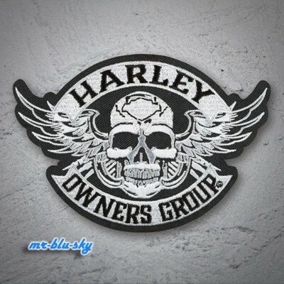 Parche calavera plata alada pequeña ~ Harley Davidson Owners Group H.O.G. Foto 1 de 4