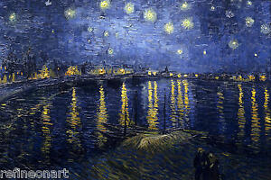 Vincent Van Gogh Starry Night Over the Rhone Giclee Fine Art Canvas Print