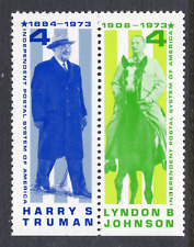 USA = 1973 Independent Postal System, Truman & Johnson 4c MNH pair. (12/22dl)