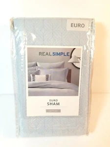 REAL SIMPLE Lattice European Sham Quilted BLUE - Picture 1 of 4