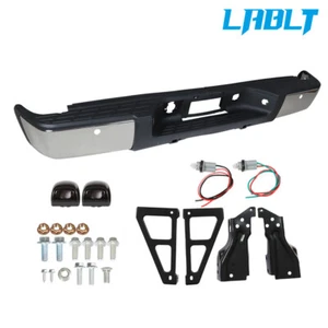 Complete Chrome Rear Bumper For Chevy Silverado GMC Sierra 1500 2007-2013 Truck - Picture 1 of 9
