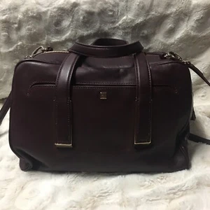 Pour La Victor PLV Plum Burgundy Leather Satchel Crossbody Handbag MSP $ 395 - Picture 1 of 12