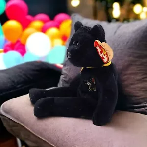 Vintage Beanie Baby The End schwarz Y2K Bär 1999 Etikett nicht mehr produziert Stofftier - Bild 1 von 13