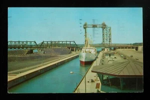 1960 The St. Lambert Lock St. Lawrence Seeweg Schiff Montreal QC Kanada Postkarte - Bild 1 von 1