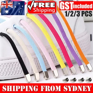 No Tie Flat Lock Elastic Shoelaces Shoe Laces Lazy Laces Sneakers Kids Adults AU - Picture 1 of 9