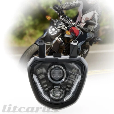 DRL LED Headlight Projector For Yamaha MT07 MT-07 FZ07 FZ-07 2014 2015 2016 2017 - Image 1 of 4