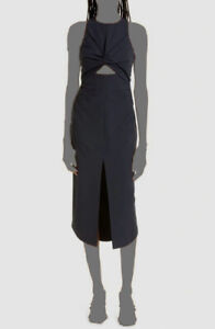 $395 Cinq A Sept Women's Blue Erika-Twisted Midi Dress Size 8
