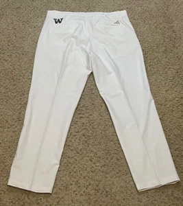 Washington Huskies Adidas White Team Issue Ultimate365 Golf Pants Size 34 x 30 - Picture 1 of 7