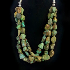 Santo Domingo Natural Royston Turquoise Necklace by Kenneth Aguilar - Picture 1 of 4