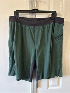 Lululemon Herren Größe XXL Sport Fitness Shorts olivgrün 11" Schrittlänge Kordelzug - Bild 1 von 7