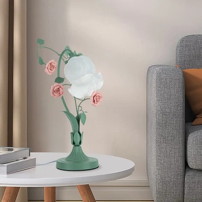 Цветок стекла настольная лампа стола ночник домашнего декора с 5,12» широкий стеклянный абажур - Изображение 1 из 4