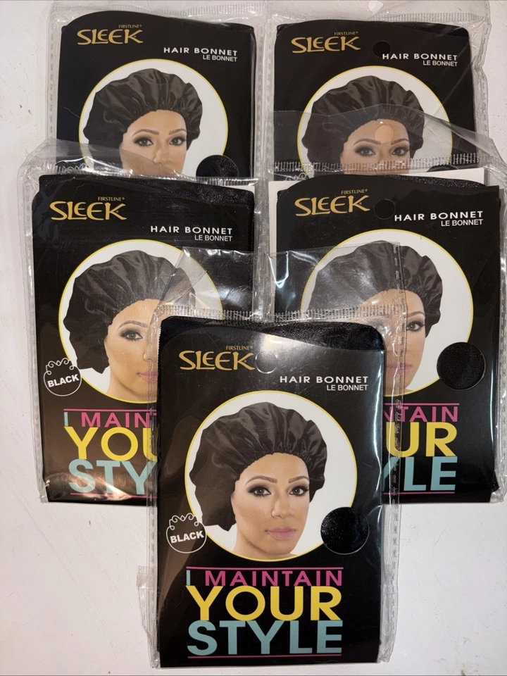 Firstline Sleek I Maintain Your Style Hair Bonnet 2 Black A14