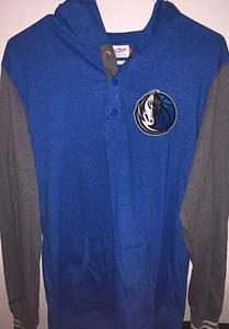 DALLAS MAVERICKS MAVS LOGO MITCHELL & NESS HOODIE BLUE Men’s S SMALL B7 - Picture 1 of 4