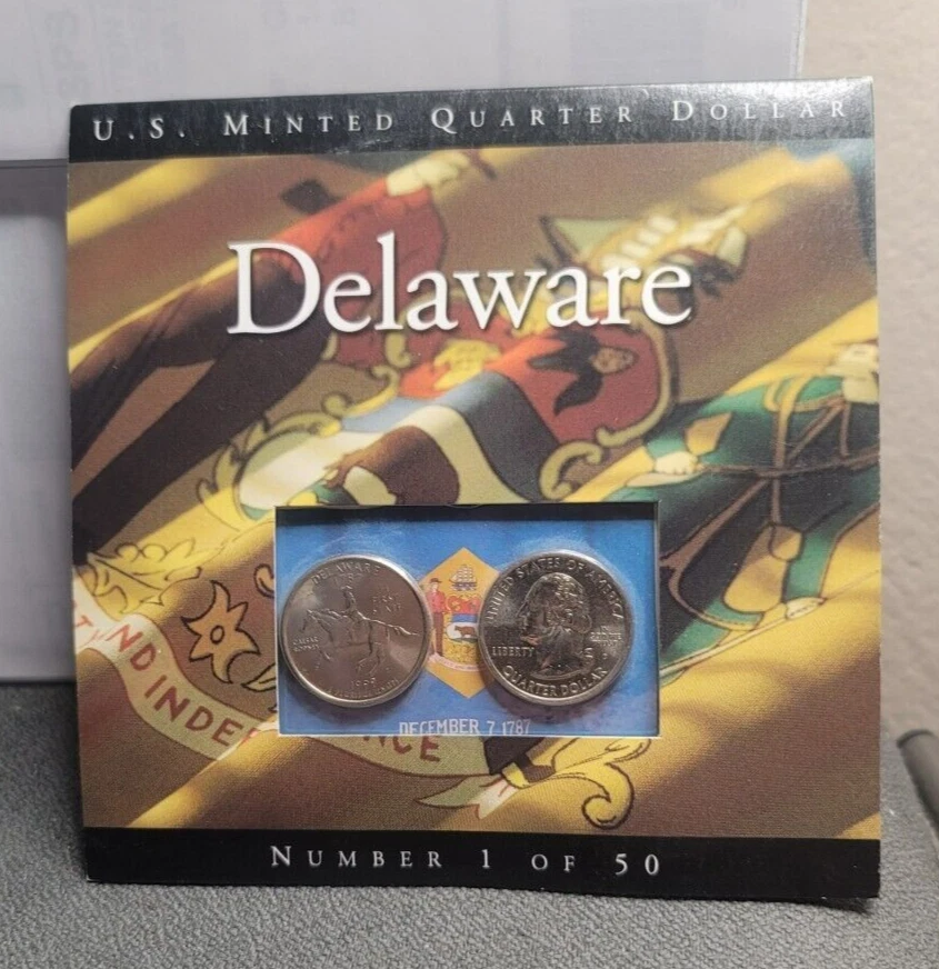  US Minted Quarter Dollar "Delaware" Uncirculated Set Number 1 Of 50 - Image 1 of 1