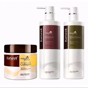 Karseell Dry Damaged Hair Repair Set Collagen Shampoo Conditioner Mask MACA Kit - Picture 1 of 16
