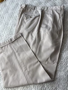 Brooks Brothers Mens Pants 36x30 100%Cot Beige Pleated Front Straight Leg Cuffed - Picture 1 of 10
