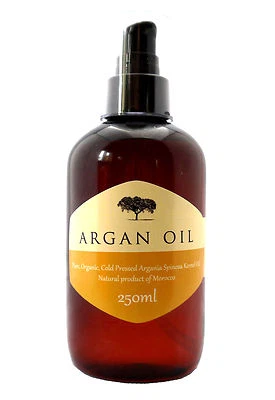100% Pure Cold Pressed Organic Moroccan Argan Oil Skin Body Hair Nails, 250ml - Image 1 of 2