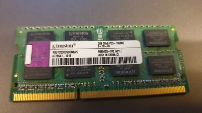 Kingston ASU1333D3S9DR8/2G 2GB PC3-10600S-9-10-F0 DDR3-1333MHz Laptop Memory RAM - Image 1 of 2