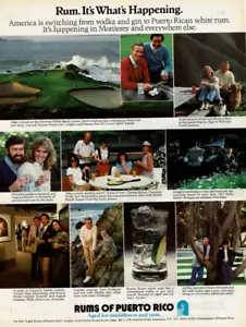 Anuncio impreso 1984 Rums of Puerto Rico It's What's Happening envejecido por suavidad - Imagen 1 de 2