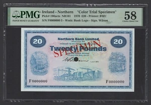 Northern Ireland 20 Pounds 1-07-1970 P190acts Color Trial Spc About Uncirculated - Picture 1 of 2