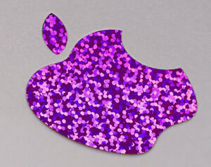 Glitter Purple Color Changer Logo Overlay for Macbook