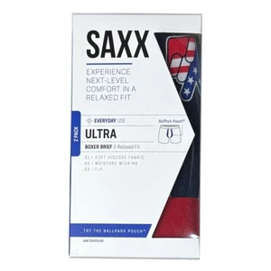 SAXX Boxer Brief Ultra 2 Pack Men's Medium Relaxed Fit Peace Baby / Gray - Picture 1 of 6