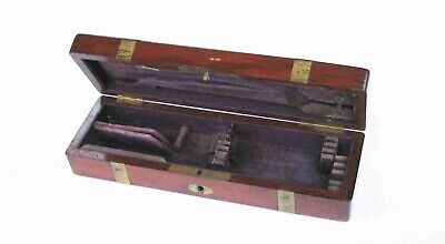 C1850-60s BRASS BOUND  Mahogany Surgical MEDICAL TOOL CASE - No Tools • 263.20$