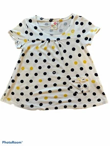 Stunning ROXY girls TOP White with Blue and Yellow Dots Age 8 - Picture 1 of 4