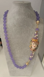 Collana artigianale pietra dura ceramica siciliana Caltagirone - Foto 1 di 6