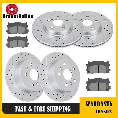 ​Kit de pastillas de rotores de freno delanteros + traseros de 299 mm para frenos perforados Ford Fusion Foto 1 de 4