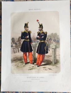 Lithographie - LALAISSE  Empire Français Garde impériale - Infanterie de ligne - Picture 1 of 1