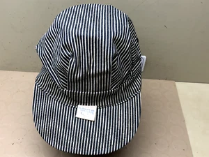 Vintage Train Conductor Striped Cap Lamberts Sanforized - Picture 1 of 10