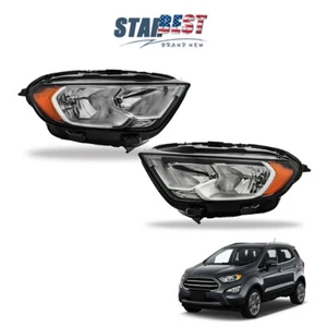 LH + RH Pair Halogen Headlights Assembly For Ford EcoSport S Sport 2018-22 Clear - Picture 1 of 13