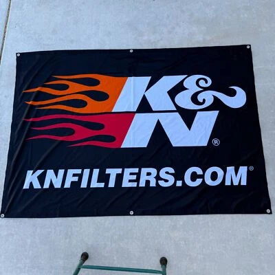 K&N Air Filters Banner Flag 70x48 Man Cave Garage Wall Hanging Mechanic Racing - Image 1 of 4