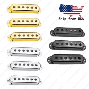 3 Stück Messing Metall SSS Single Coil Tonabnehmer Abdeckungen für Fender SQ Strat 3 Farben - Bild 1 von 5