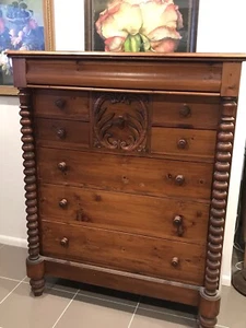 Ornate Antique Timber Carved Chest Drawers - Picture 1 of 7