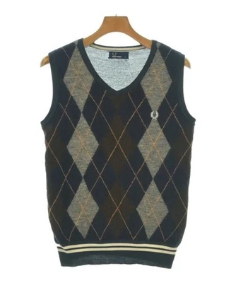 FRED PERRY 背心 NavyxBrownxGrayetc。(Argyle) S 2200630874042 保修 & 延长技术支持 — 第 1/4 张图片