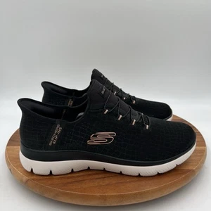 Size 9.5 Wide Skechers Womens Slip Ins Summit Sneakers Black/rose Gold WORN ONCE - Picture 1 of 12